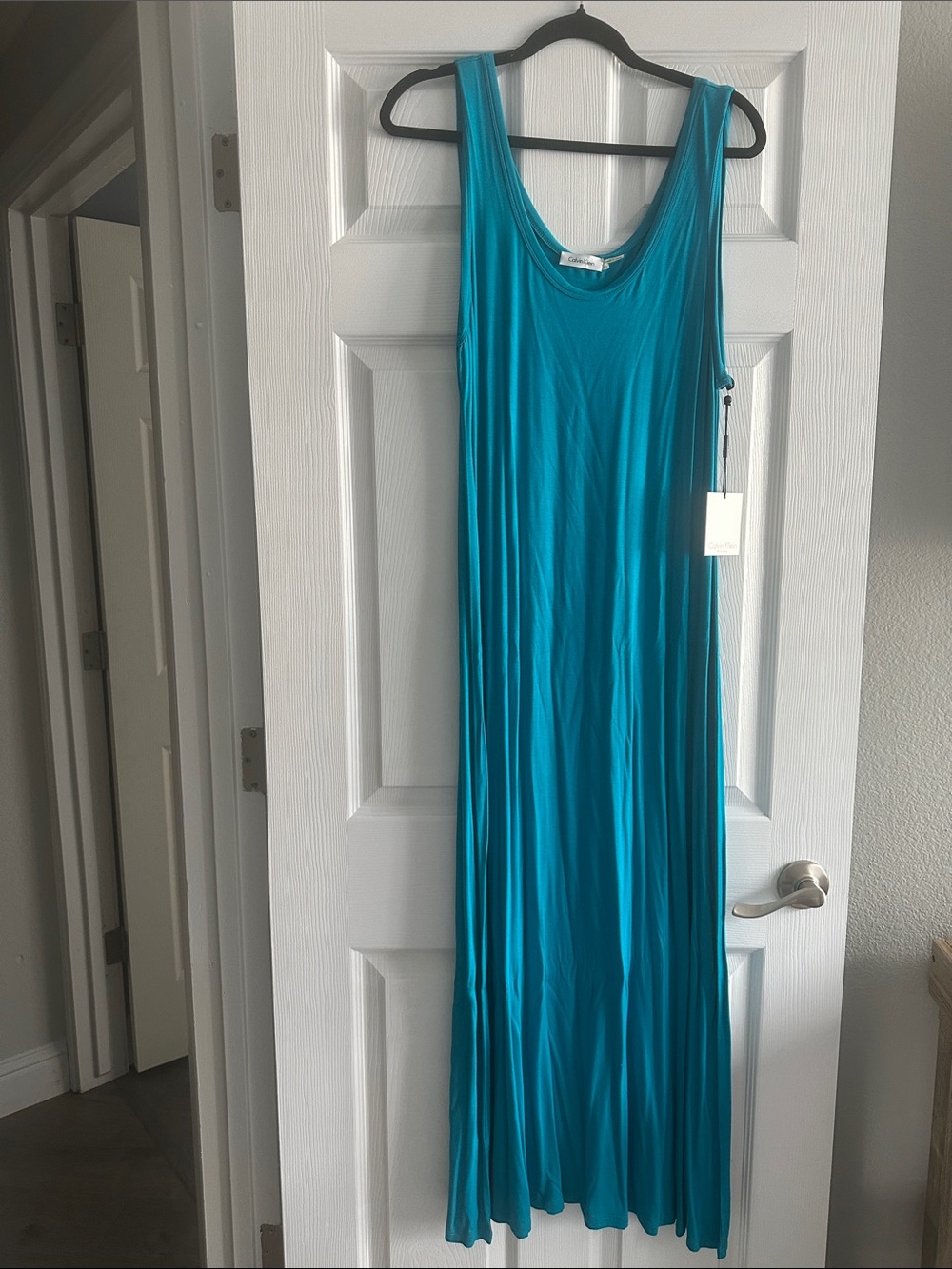 Calvin Klein Bright Teal Sleeveless Maxi Dress